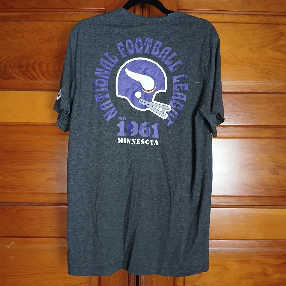 NWT Minnesota Vikings NFL‎ 1961 Nike Tee Shirt Heathered Grey Men's Medium $45